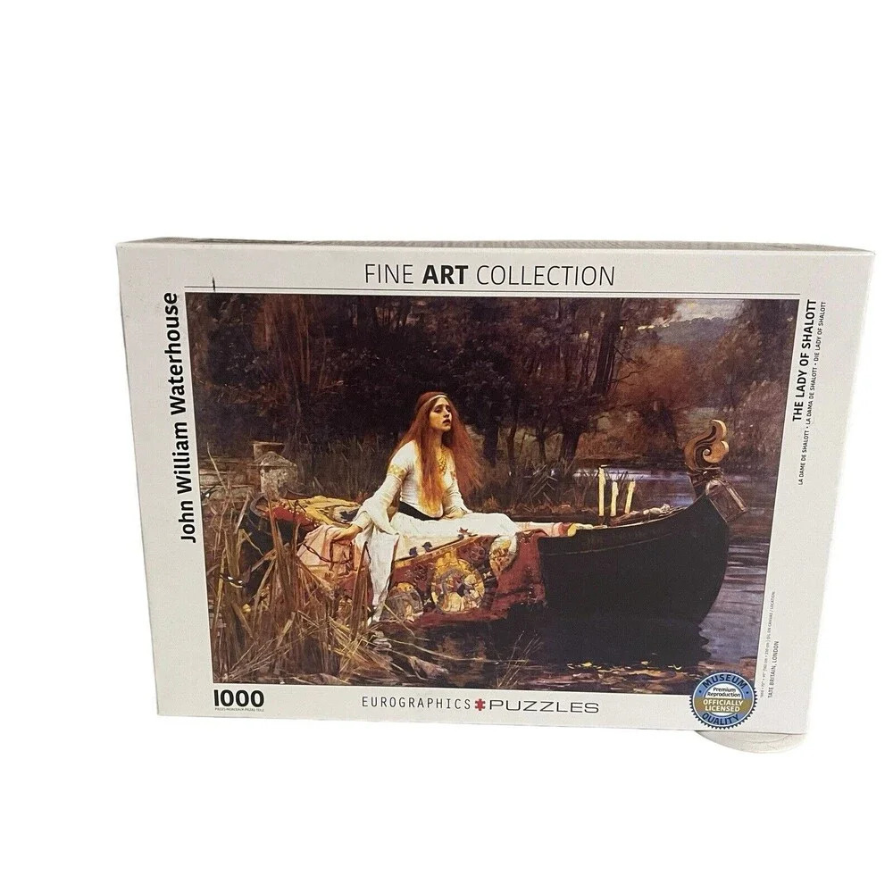 Fine Art Puzzle Medieval "THE LADY OF SHALOTT" John William Waterhouse 1000 Pcs